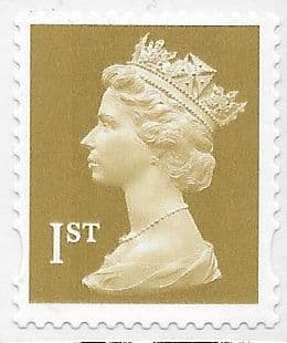 SG2295 1st Gold NVI Machin Self Adhesive Stamp Photogravure Enschede