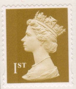SG2295 1st Gold NVI Machin Self Adhesive Stamp Photogravure Walsall