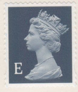 SG2296 "E " (Europe) Deep Blue NVI Machin Self Adhesive Stamp Photogravure Walsall