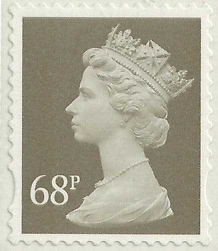 SG2298 68p Grey Brown Machin Self Adhesive Stamp Photogravure Walsall