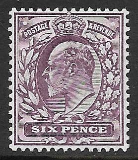 SG246a 6d Slate Purple DLR Chalk Surface Paper MOUNTED MINT (Edward VII Stamps)
