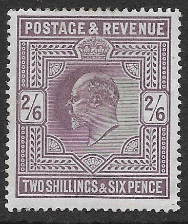 SG260 2s6d Lilac Ordinary Paper FINE MOUNTED MINT (Edward VII Stamps) (Stock E70035)