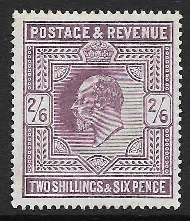 SG262 2s6d Dull Purple DLR Chalky Paper Unmounted Mint (Stock E70011) (Edward VII Stamps)