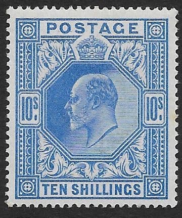 SG265 10/- Ultramarine DLR Ordinary Paper Unmounted Mint (Stock E70021)