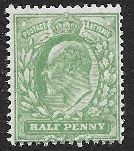 SG267 ½d Dull Yellow Green Harrison Perf 14 Printing MOUNTED MINT (Edward VII Stamps)