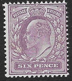 SG295 6d Royal Purple Somerset House Printing Unmounted Mint (Edward VII Stamps)