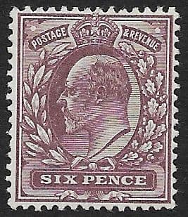 SG299 6d Very Deep Reddish Purple Somerset House Printing Unmounted Mint (Edward VII Stamps)