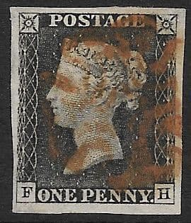 SG3 1840 Penny Black Plate 3 F-H 4 Margin