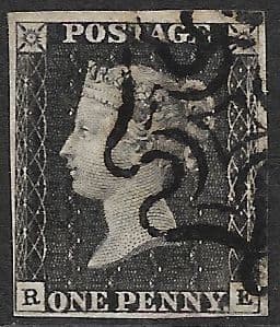 SG3 1840 Penny Black Plate 3 R-E 4 Margin