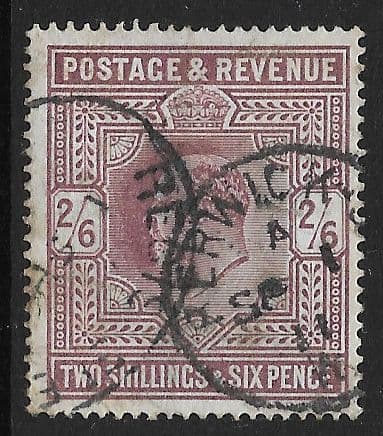 SG316  2s6d  Dull Reddish Purple  Somerset House Printing  Used (Edward VII) (Stock E70058)