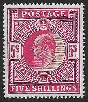 SG318 5/- Carmine Somerset House Printing  Unmounted Mint (Stock E70016)
