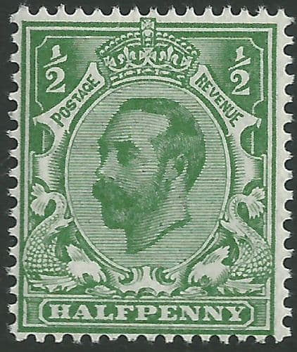 SG323 ½d Bluish Green Type I Die A Crown Watermark Unmounted Mint (King George V Downey Head Stamps)