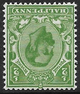 SG325wi ½d Bright Green INVERTED WATERMARK Type I Die B Crown Watermark Unmounted Mint