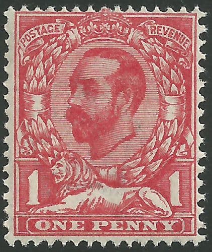 SG329 1d Carmine Type I Die B Crown Watermark MOUNTED Mint (King George V Downey Head Stamps)
