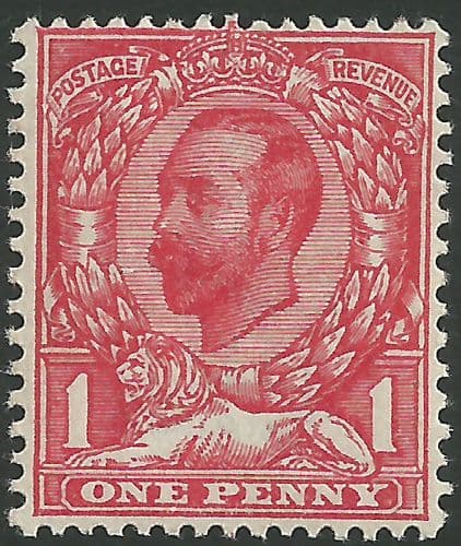 SG330 1d Pale Carmine Type I Die B Crown Watermark Unmounted Mint (King George V Downey Head Stamps)