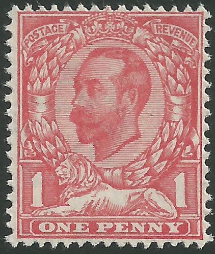 SG331 1d Rose Pink Type I Die B Crown Watermark MOUNTED Mint (King George V Downey Head Stamps)