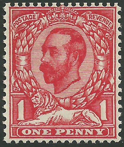 SG332 1d Scarlet Type I Die B Crown Watermark MOUNTED Mint (King George V Downey Head Stamps)