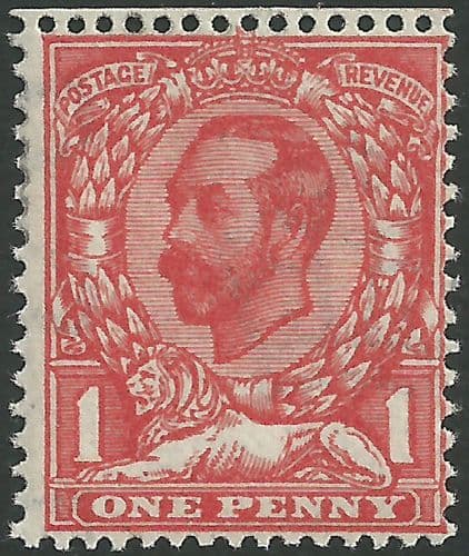 SG333 1d Aniline Scarlet Type I Die B Crown Watermark Unmounted MintKing George V Downey Head Stamps