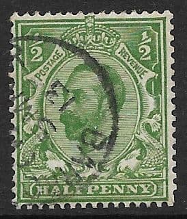SG335 ½d Green Used (Hair Dark) Royal Cypher (Simple) Watermark (Downey Head Stamps)