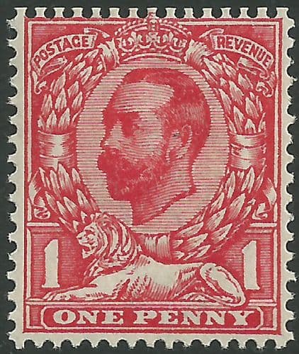 SG336 1d Scarlet Type I Die B Simple Cypher Watermark MOUNTED Mint King George V Downey Head Stamps