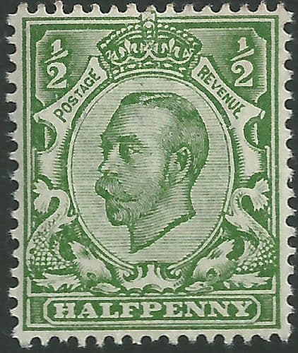 SG339 ½d Green Type II Crown Watermark MOUNTED Mint (King George V Downey Head Stamps)