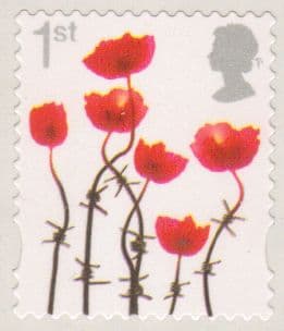 SG3414 1st Class Poppy Lest We Forget Definitive Stamp (Self Adhesive)