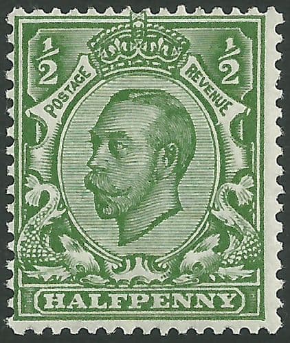 SG344 ½d Green Type II Simple Cypher Watermark MOUNTED Mint (King George V Downey Head Stamps)