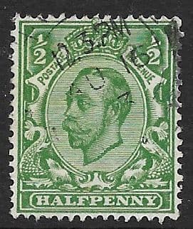 SG344 ½d Green Used (Hair Light) Royal Cypher (Simple) Watermark (Downey Head Stamps)
