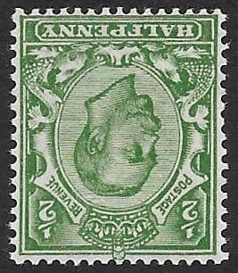 SG344wk ½d Green INVERTED & REVERSED WATERMARK Type II Simple Cypher Unmounted Mint
