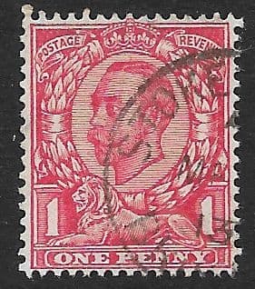 SG345 1d Scarlet Used (Lion Shaded) Royal Cypher (Simple) Watermark (Downey Head Stamps)