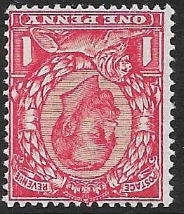 SG345wk  1d Scarlet INVERTED & REVERSED WATERMARK   Type II Simple Cypher  Unmounted Mint