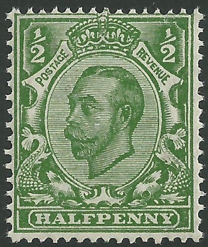 SG346 ½d Green Type II Multi Cypher Watermark MOUNTED Mint King George V Downey Head Stamps