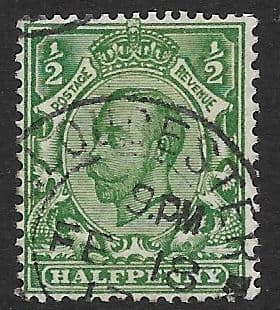 SG346 ½d Green Used (Hair Light) Royal Cypher (Multiple) Watermark (Downey Head Stamps)