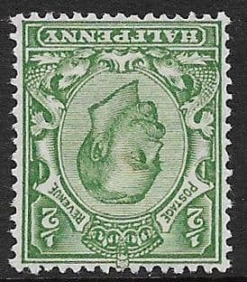 SG346wk Watermark Inverted Reversed ½d Green Type II Multi Cypher Unmounted Mint