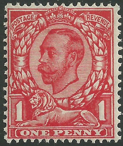 SG349 1d Bright Scsarlet Type II Multi Cypher Wmk Unmounted Mint King George V Downey Head Stamps