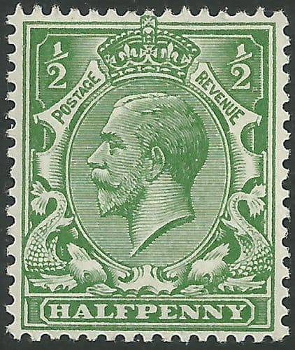 SG351 ½d Green MOUNTED Mint (King George V 1912-22 Royal Cypher Watermark Stamps)
