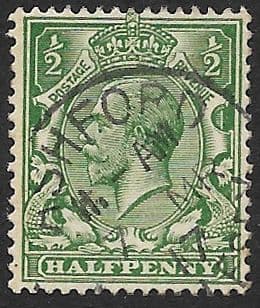 SG351 ½d Green Used Royal Cypher (Simple) Watermark (King George V 1912-1924  Stamps)