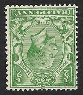 SG351wk ½d Green INVERTED & REVERSED  WATERMARK Unmounted Mint (King George V Royal Cypher Wmk)