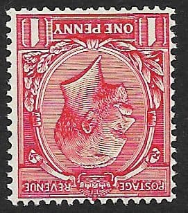 SG357wk 1d Scarlet INVERTED & REVERSED WATERMARK Unmounted Mint (King George V Royal Cypher Wmk)