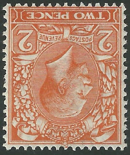 SG368wi 2d Orange Die I INVERTED WATERMARK Unmounted Mint (King George V 1912-22 Royal Cypher Wmk)