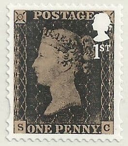 SG3709 2015 1st Class 175th Anniversary of the Penny Black (Self Adhesive) Without Backing Overprint