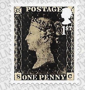 SG3709 2020 1st Class 175th Anniversary of the Penny Black (Self Adhesive) WITH Backing Overprint