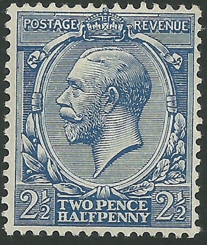 SG371 2½d Cobalt Blue Unmounted Mint (King George V 1912-22 Royal Cypher Watermark Stamps)