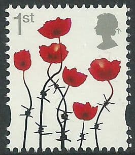 SG3717 2015 1st Class Poppy Stamp (Gummed)