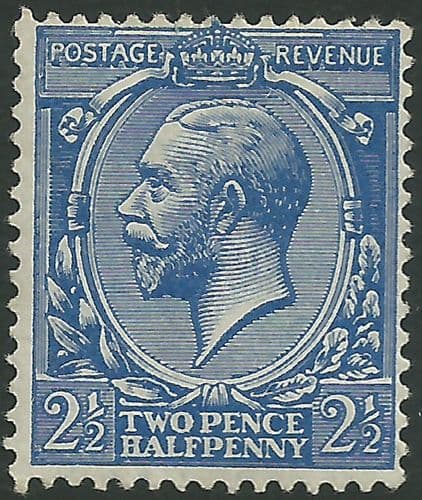SG371a 2½d Bright Blue MOUNTED Mint (King George V 1912-22 Royal Cypher Watermark Stamps)