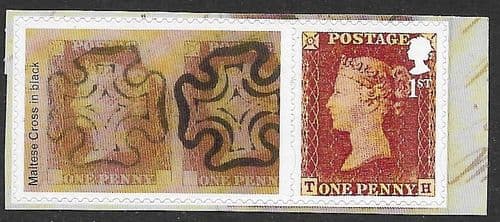 SG3806var 1d Red Self Adhesive stamps with Label from LS99 Sheet (label may vary)