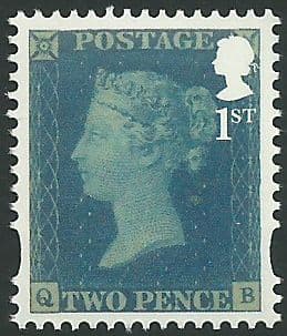 SG3809 2016 1st Class Tuppeny Blue Definitive Stamp (Gummed)