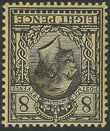 SG390wi 8d Black/Yellow INVERTED WATERMARK Unmounted Mint (King George V 1912-22 Royal Cypher Wmk)