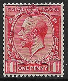 SG398 1d Dull Scarlet MOUNTED MINT (King George V 1913 Multiple Cypher Watermark Stamps)