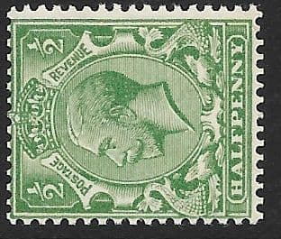 SG418a ½d Green SIDEWAYS WATERMARK MOUNTED Mint (King George V 1924 Block Cypher Watermark)